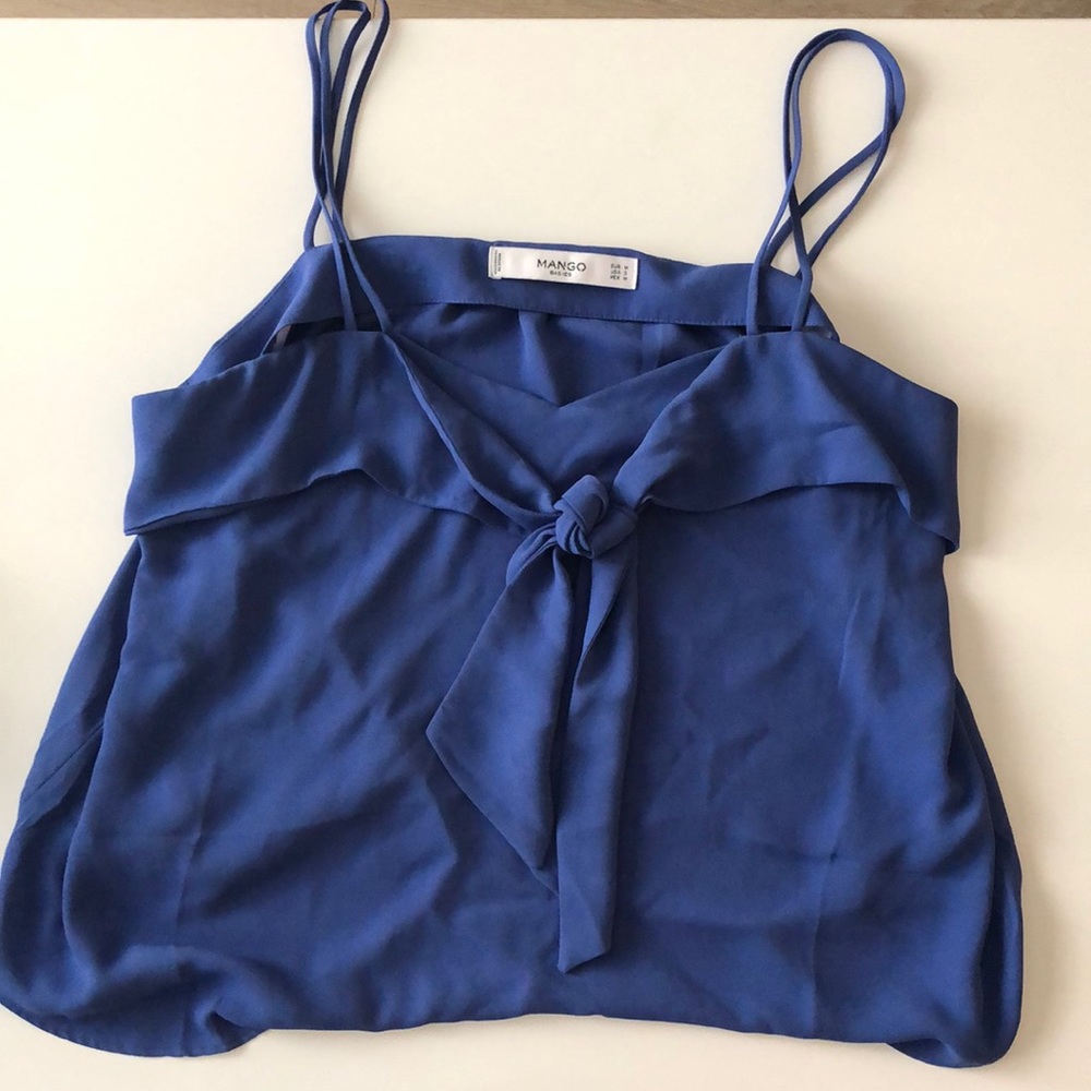 Mango blue tie cami top!